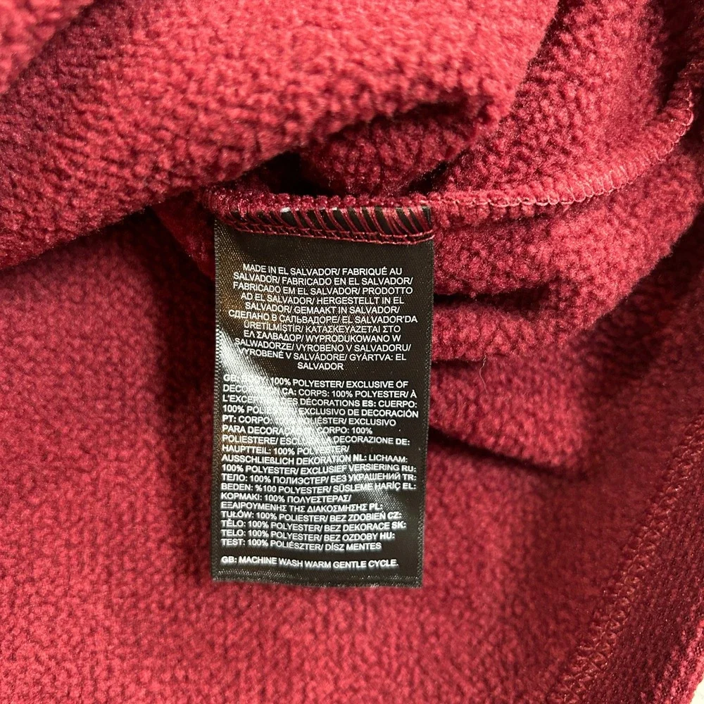 The North Face Mens XXL Burgundy Quarter Zip Fleece Pullover Sweater NF0A3YR1789